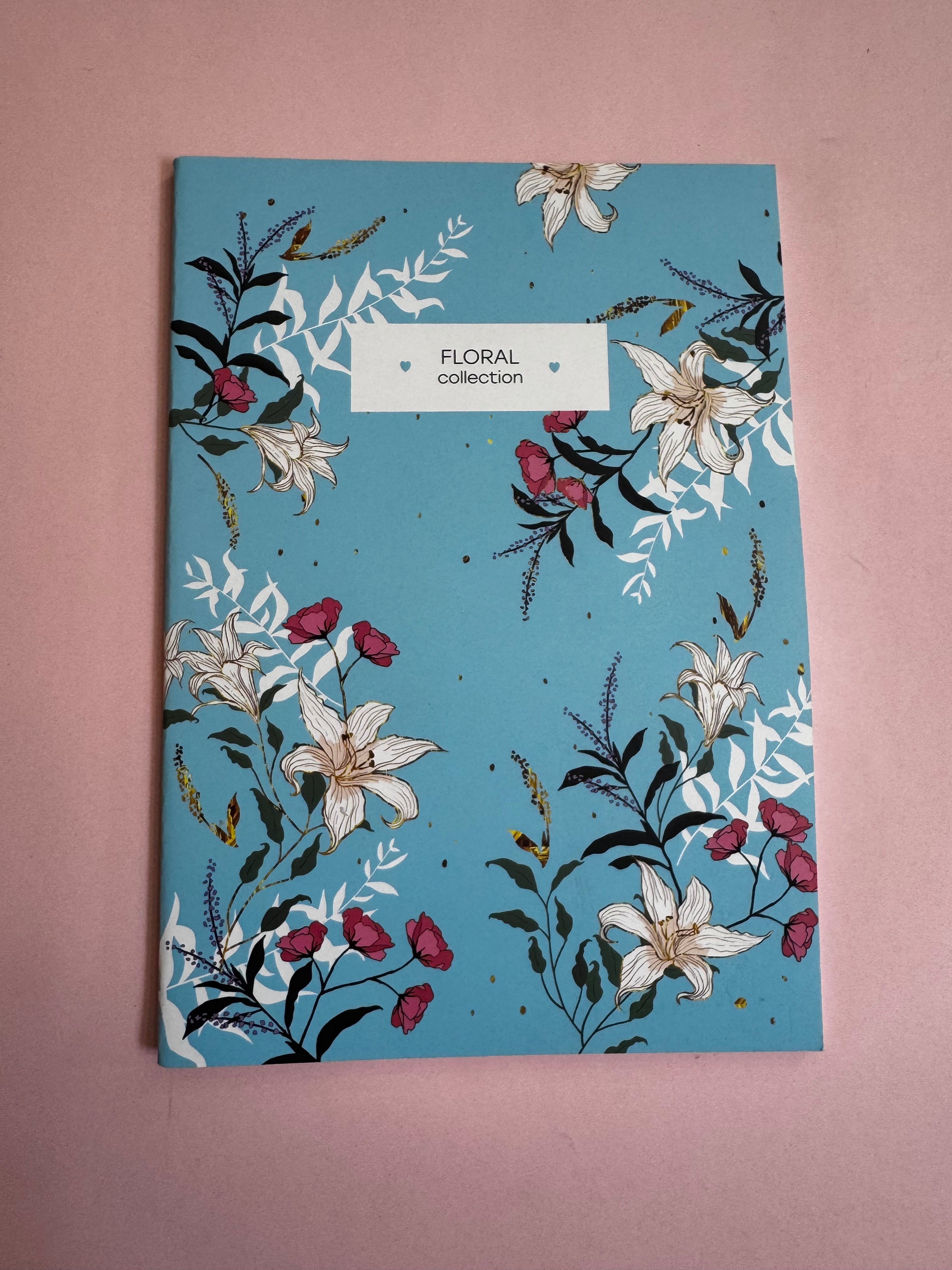 Libreta flora Azul